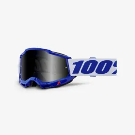100 percent goggles model accuri 2 enduro moto blue - smoke lens - color blue/white