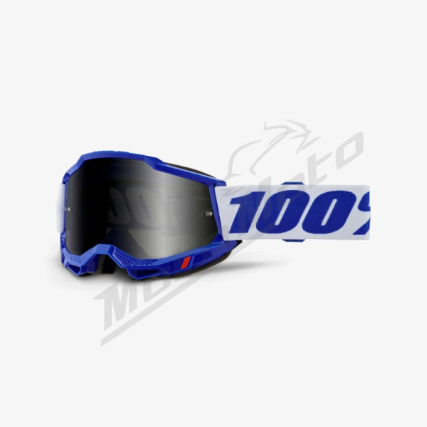 Krosiniai 100% Accuri 2 akiniai enduro moto blue (tamsintas lęšis) mėlyna / balta