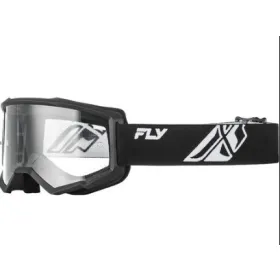 IŠPARDAVIMAS! Fly Racing Focus Goggle krosiniai akiniai (Juoda/Balta) (skairus stikliukas)