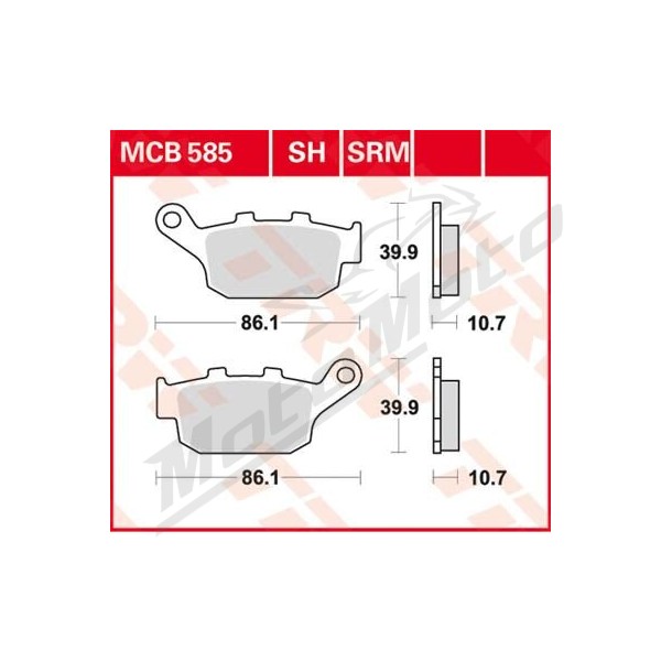 TRW SH Series Sindered Rear Brake Pads Buell / Honda / Triumph / Yamaha 250-1200cc 86-22