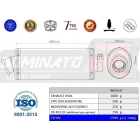 Exhaust kit Dominator OV KTM 890 Adventure / R / L / R Rally 2021-2022