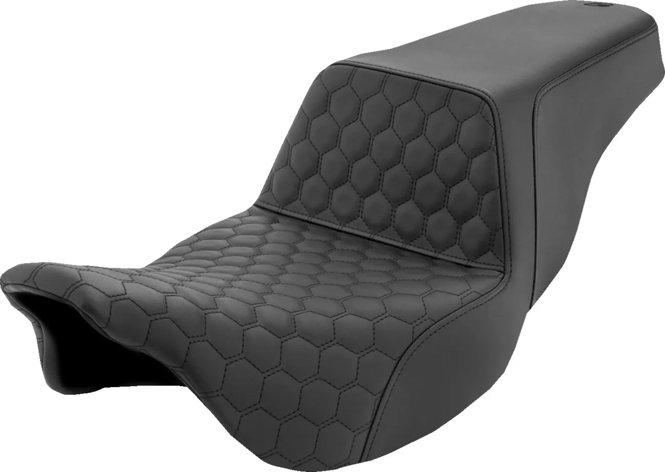 SADDLEMEN Honeycomb Step-Up Seat Black Harley Davidson FLH / FLHR / FLHRC / FLHTK / FLHX / FLTRX / FLTRXST 1584-1923cc 08-24