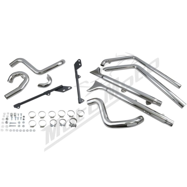 BASSANI XHAUST True Duals Exhaust System with Fishtail Mufflers Harley Davidson 1584-1690cc 1989-2017