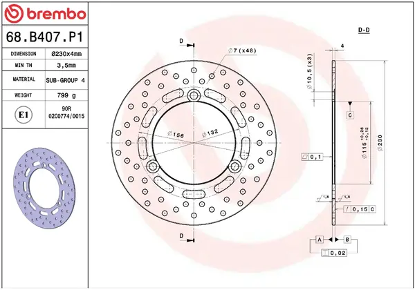 BREMBO Priekinis stabdžių diskas Yamaha GPD 125-155 15-22
