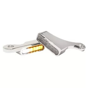 HEINZ BIKES LED Handlebar Turn Signals/ Position Lights Chrome Harley Davidson FLS / FLSS / FXSB / FXST / FXSE 1690/1800 13-17