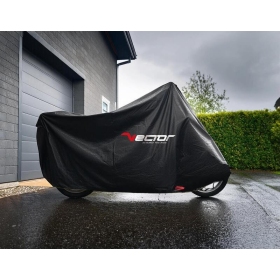 VECTOR Heavy Duty Outdoor Protective Cover for Motorcycle/Scooter with Top Case and Windscreen - Black - 2XL