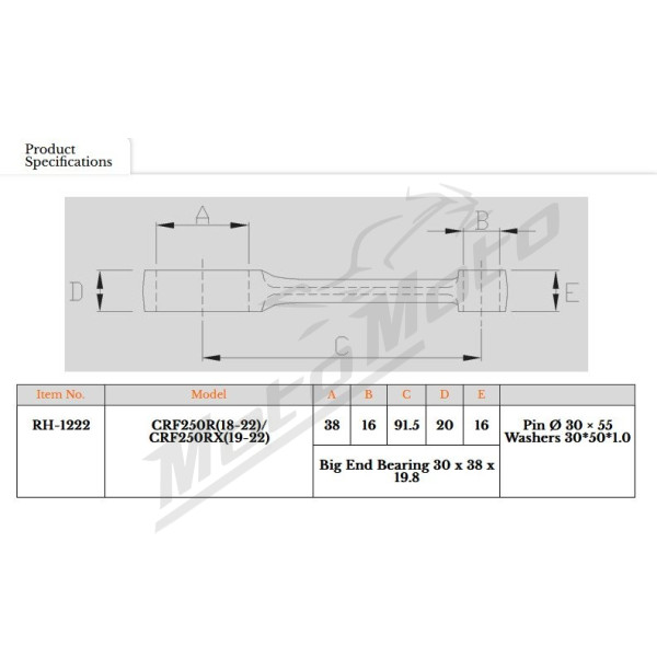 Royal Rods Connecting Rod HONDA CRF 250 R 18-25
