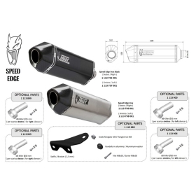 MIVV Speed Edge Universal Silencer Right Side - Stainless steel