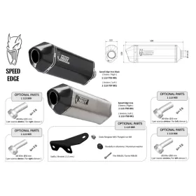 MIVV Speed Edge Universal Silencer Right Side - Stainless steel