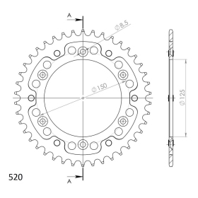 Supersprox Stealth Rear sprocket 520 42T Orange Husaberg / KTM 125-690cc 99-11