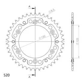 Supersprox Stealth Rear sprocket 520 42T Orange Husaberg / KTM 125-690cc 99-11