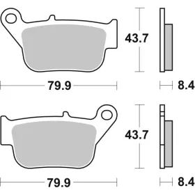 SBS HF Street Ceramic Brake Pads Rear 221HF Yamaha YP 250R 14-16