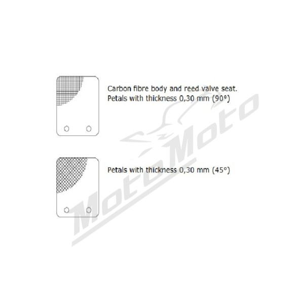 MALOSSI Lapeliniai vožtuvai 0.30mm (45°) Aprilia / Derbi / Gilera / Italjet / Piaggio / Vespa 50cc 91-22