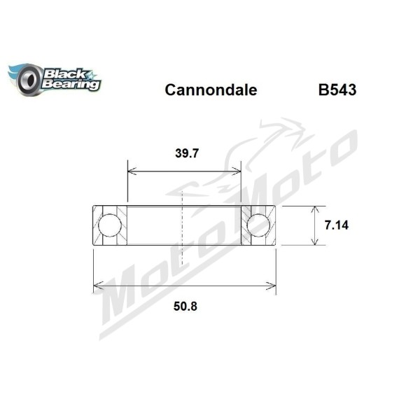 BLACK BEARING Headset Bearing 39.7x50.8x7.14 mm HB-B543