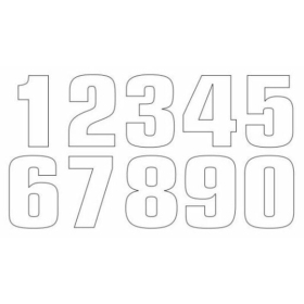 TECNOSEL Race Number 0 20x13cm White Set of 3