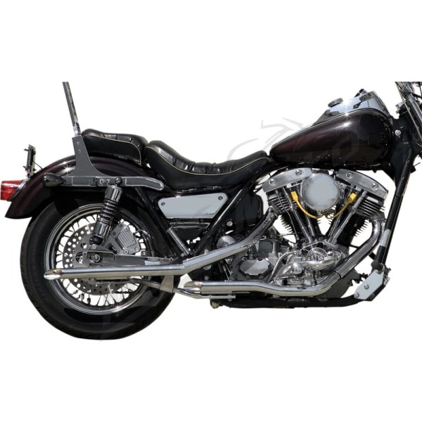 PAUGHCO Staggered Dual Drag Pipes Harley Davidson FXR / FXRS 1340cc 82-83