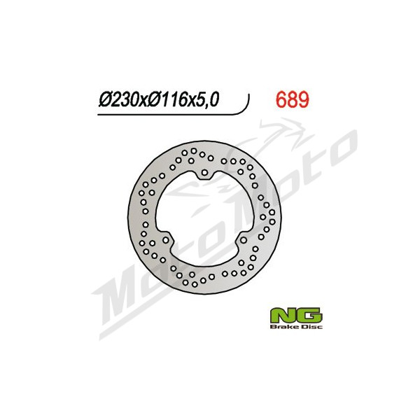 NG BRAKES Rear Fixed Brake Disc 230mm Italjet / MBK / Yamaha 125-250cc 00-08