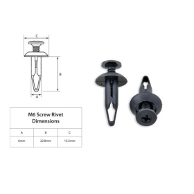 BOLT M6 Nylon Rivet 10 pieces
