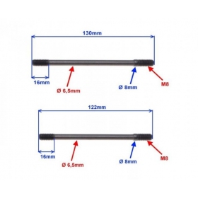 Studs M8 (length 122 / 130mm) 4pcs