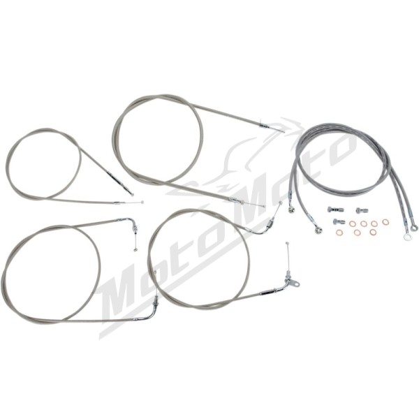 BARON Stainless Handlebar Cable/Line Kit YAMAHA XVS 00-11