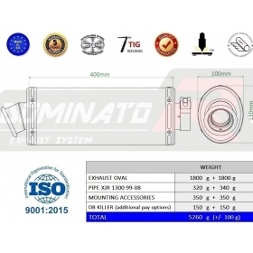 Exhausts silencers Dominator OVAL YAMAHA XJR 1300 1999-2006