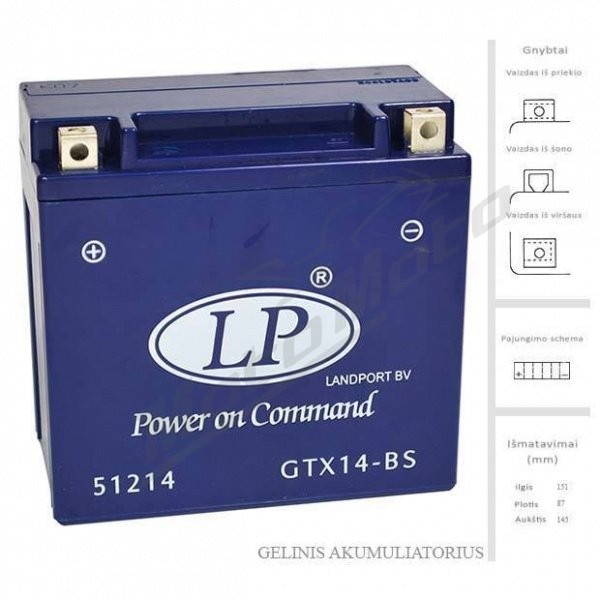 LANDPORT Accumulator 14 Ah 225A EN 12V LTX14-4