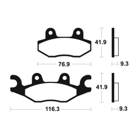 TECNIUM Street Organic Brake pads - MA378 Cectek King Cobra / Quadrift 500cc 07-13