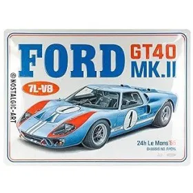 Metalinė lentelė FORD GT40 24H LE MANS 1966 30x40 