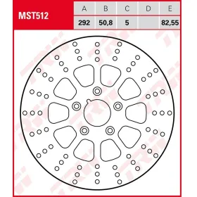 TRW Brake Rotor Front Fixed Harley Davidson XR / XLX / XLH / FXSTC / FXRS / FXDL / FLHTCU / FLHS 883-1340cc 80-00