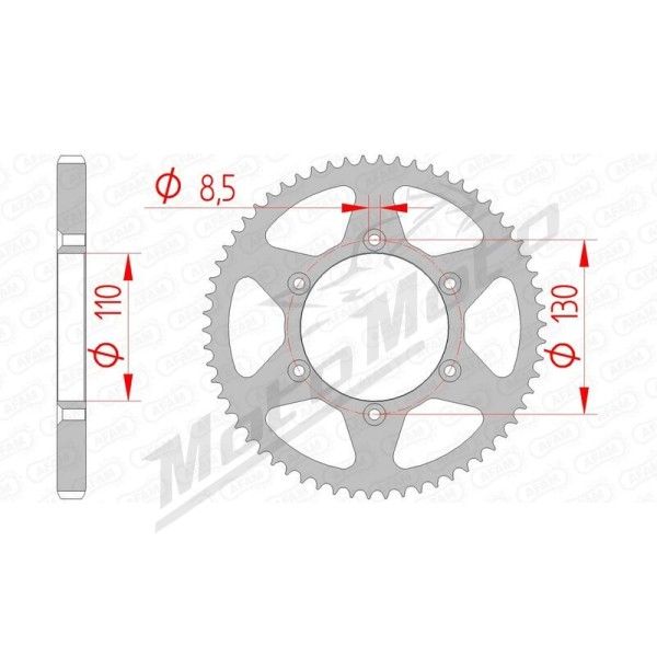 AFAM Steel Standard Rear Sprocket 420 62 teeth CPI SUPERCROSS / SUPERMOTO / SUPERMOTARD / CROSS 50cc 03-13