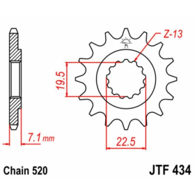 JT Grandinės komplektas sustiprintas 520X1R3 16/44 Suzuki DR 400S 1980