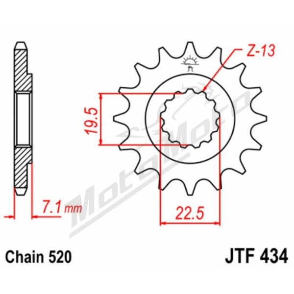 JT Grandinės komplektas sustiprintas 520X1R3 16/44 Suzuki DR 400S 1980