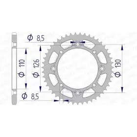 AFAM Aluminium Rear Sprocket 420 46-47 teeth