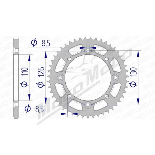 AFAM Aluminium Rear Sprocket 420 46-47 teeth