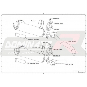 Exhausts kit Dominator OVAL KAWASAKI Z1000 2007-2009