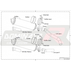 Duslintuvų kompl. Dominator OVAL KAWASAKI Z1000 2007-2009