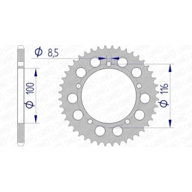 AFAM Aluminium Rear Sprocket 420 44 teeth KAWASAKI KX / SUZUKI RM 60cc 79-03