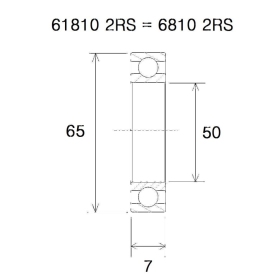 BLACK BEARING B5 Bearing 50x65x7 mm 6810-2RS