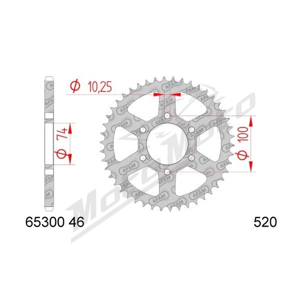 AFAM Steel Standard Rear Sprocket 520 46 teeth HYOSUNG GV 250 AQUILA 04-10