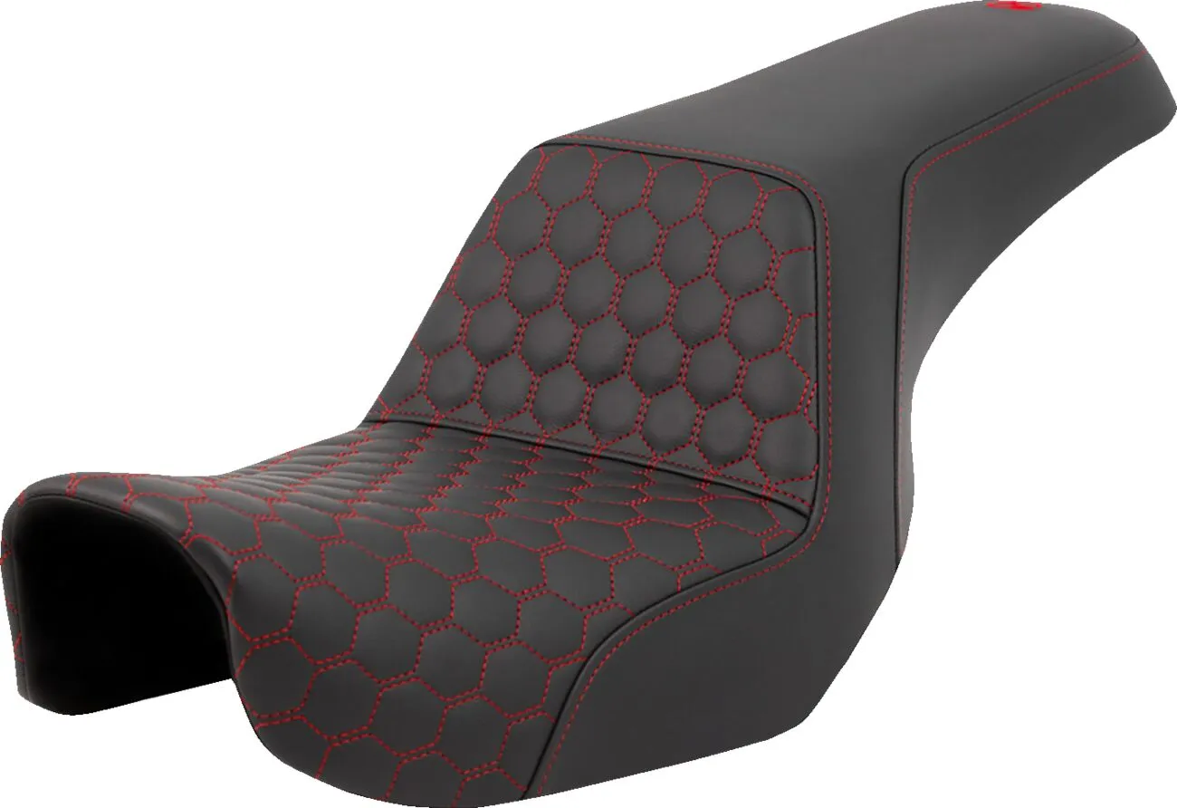 SADDLEMEN Honeycomb Step-Up Seat Harley Davidson FLD / FXD / FXDB / FXDBP / FXDF / FXDWG 1450-1800cc 06-17