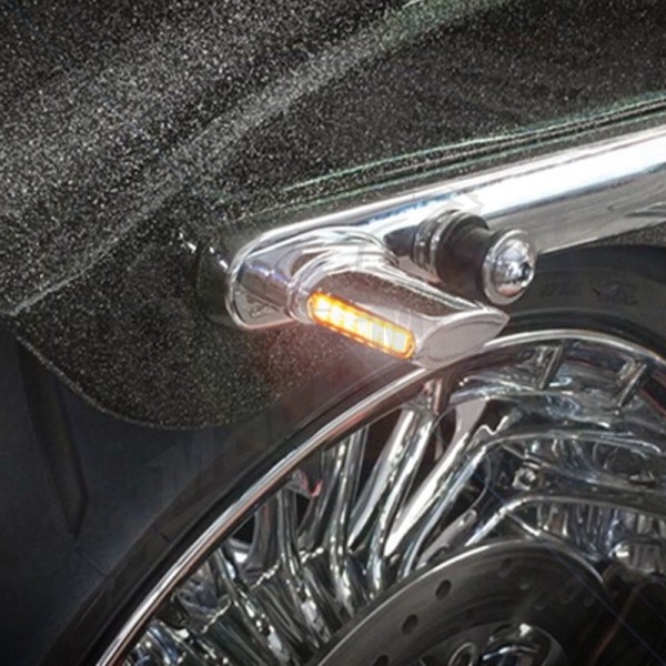 HEINZ BIKES Winglets Rear Led Turn Signals Harley Davidson FLD / FLHR / FLHT / FLHX / FLTRI / XL / XR 500/1977 93-24 