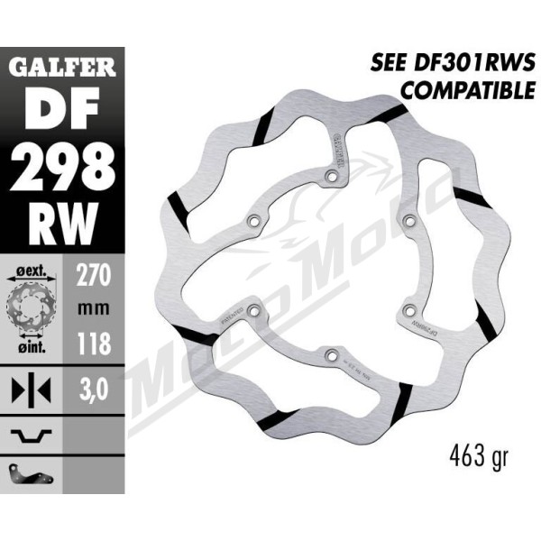 GALFER Wave® Front Brake Rotor Yamaha WR / YZ 125-450cc 16->