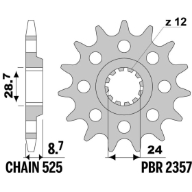 PBR Steel Standard Front Sprocket 2357 - 525 18T