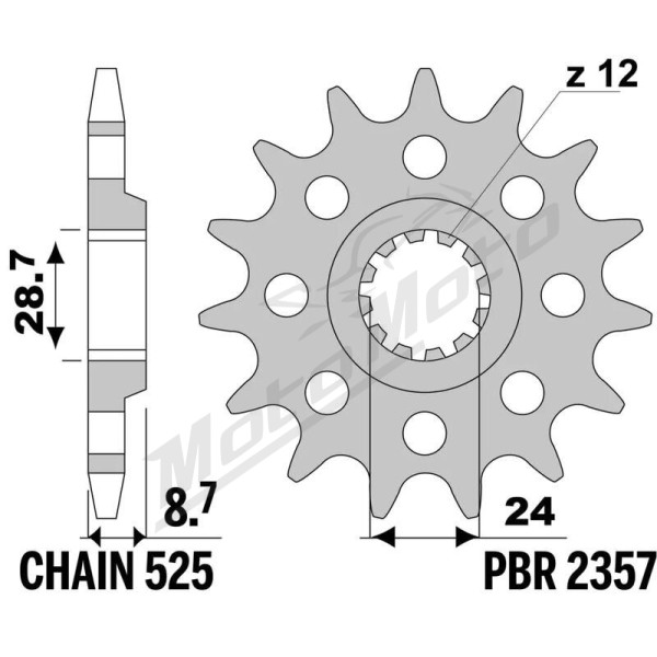 PBR Steel Standard Front Sprocket 2357 - 525 18T