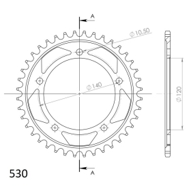 Supersprox Rear sprocket 530 40T Suzuki SV1000 03-07