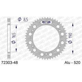 AFAM Aluminium Rear Sprocket 520 48-52 teeth KTM / MAICO 125-600cc 84-94