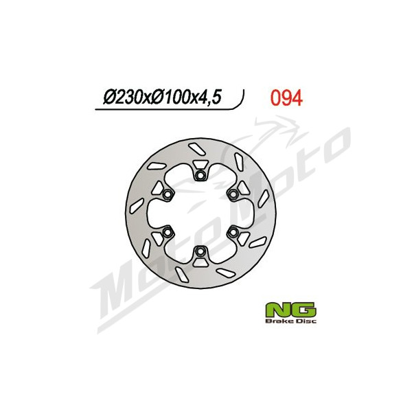 NG BRAKES Fixed Rear Brake Disc 230mm Kawasaki KLX 250-650cc 93-01