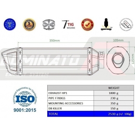 Exhaust silincer Dominator HP1 BMW F700GS 2012-2017