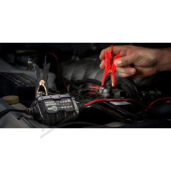 NOCO Genius2 Smart Battery Charger Clamps with Integrated Eyelets 6/12V 2A