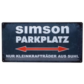 Metalinė lentelė SIMSON PARKPLATZ 50x25